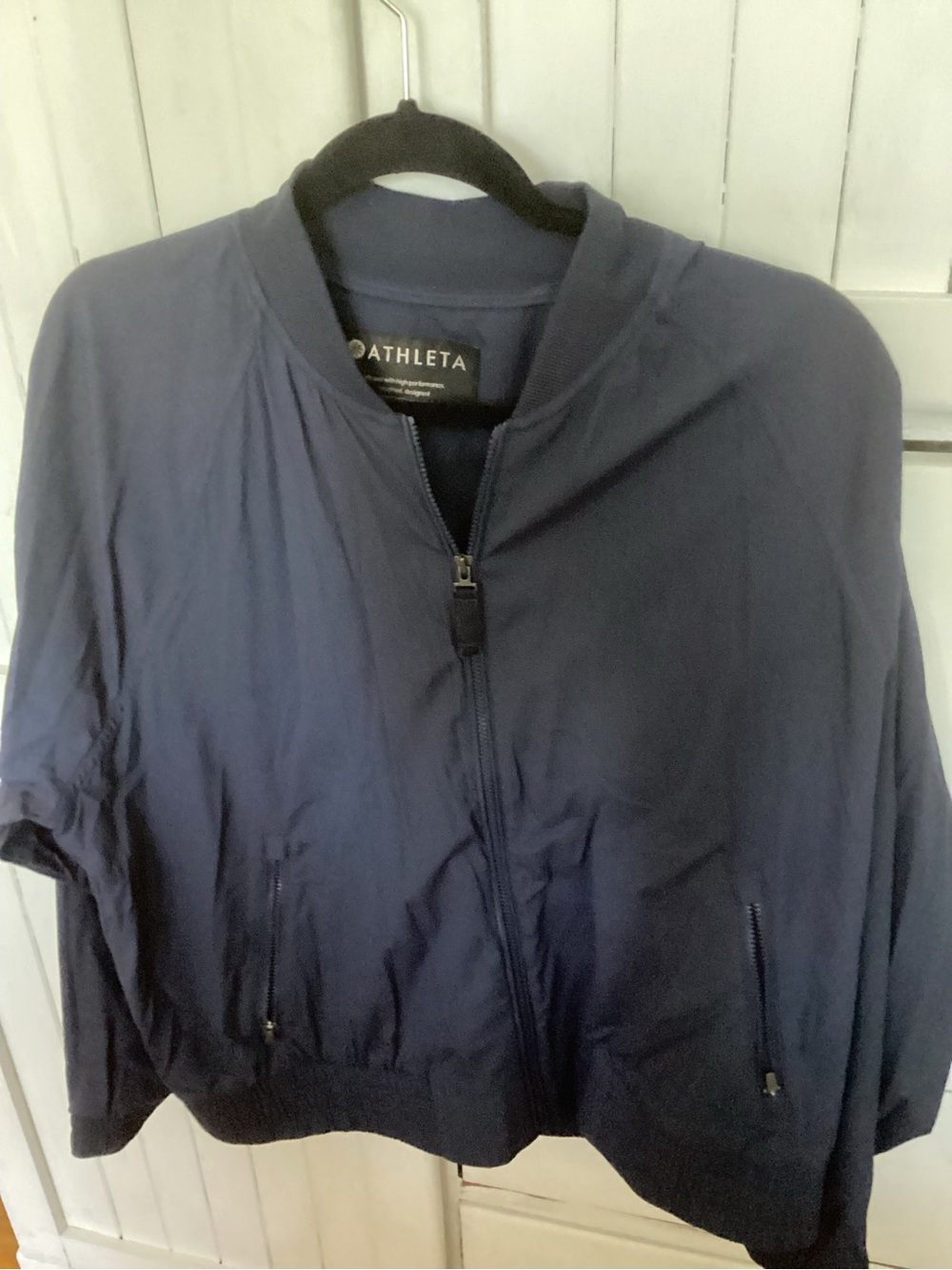 Athleta Women's Deep Navy Zip Bomber Jacket